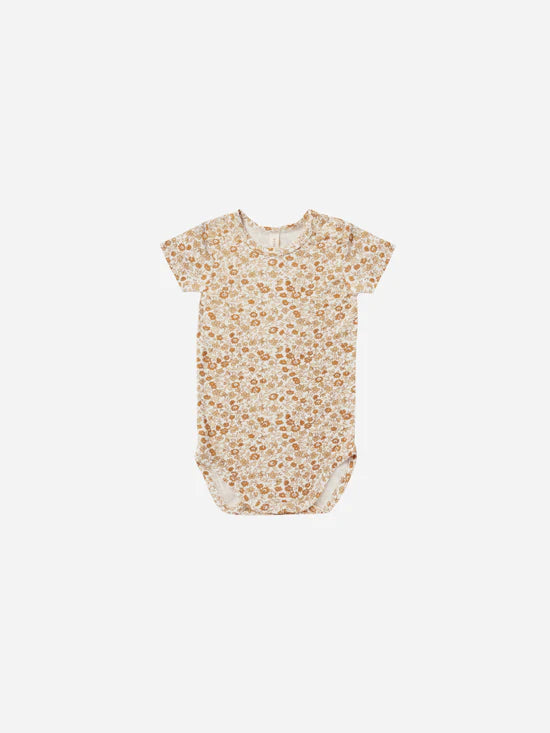 bamboo short sleeve bodysuit || marigold by Quincy Mae