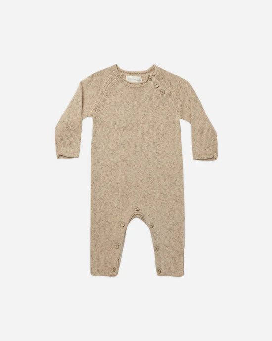Cozy Heather Knit Jumpsuit || Latte Speckled by Quincy Mae