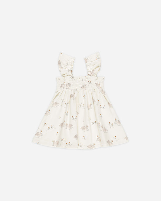 Smocked Jersey Dress || Swans by Quincy Mae