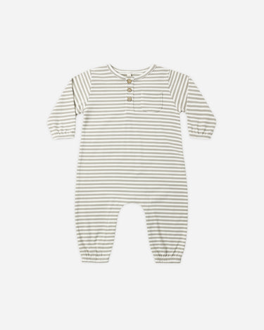 Long Sleeve Pocket Jumpsuit || Laurel Stripe by Quincy Mae