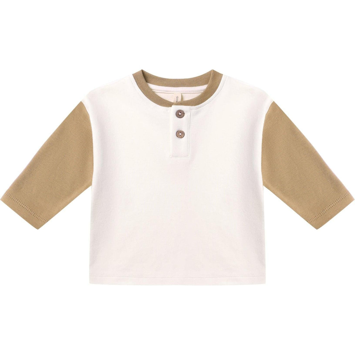 Quincy Mae Long Sleeve Henley Tee || Gold