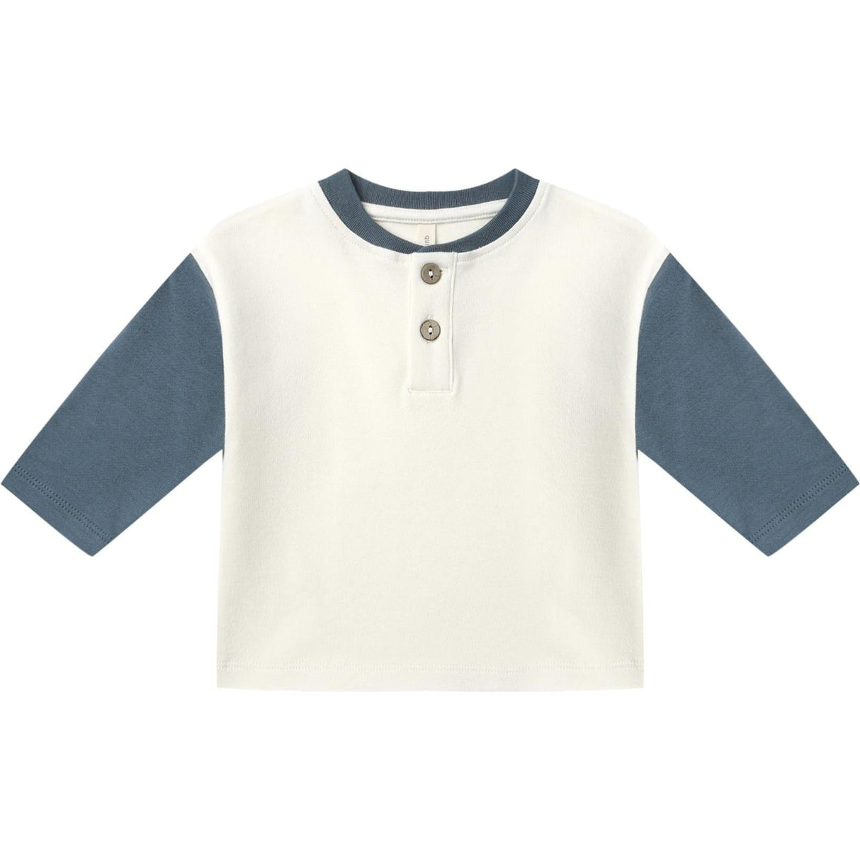 Quincy Mae Long Sleeve Henley Tee || Ocean