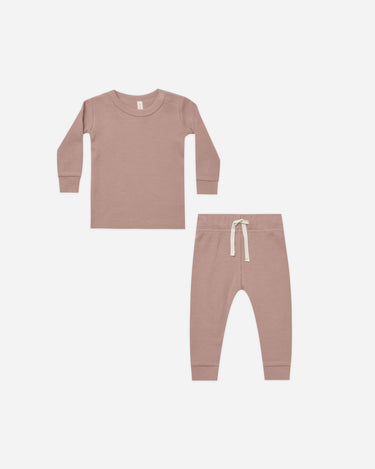 Waffle Top + Pant Set || Mauve by Quincy Mae