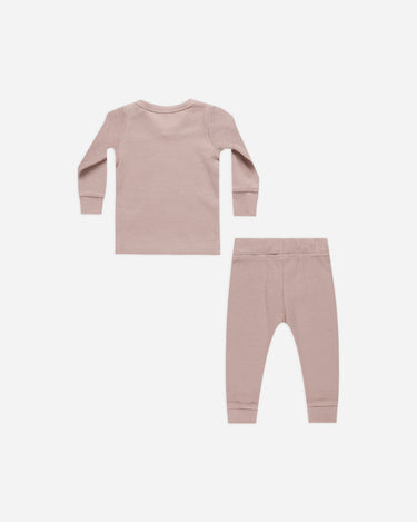 Waffle Top + Pant Set || Mauve by Quincy Mae