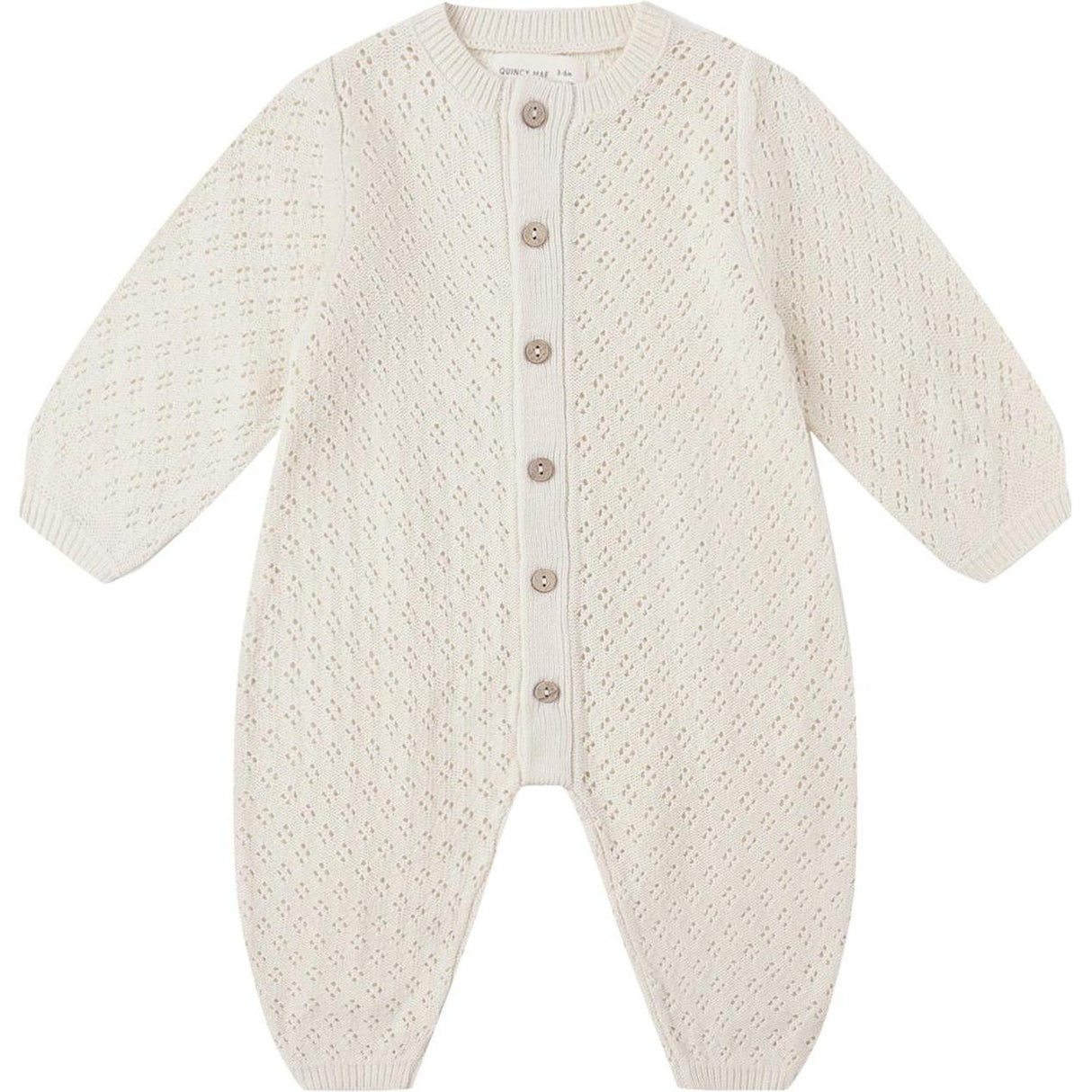 Quincy Mae Long Sleeve Bubble Romper || Natural