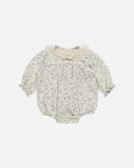 Collared Bubble Romper || Winter Floral by Quincy Mae