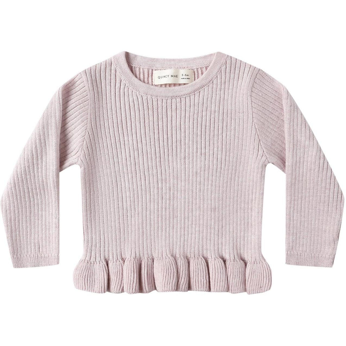 Quincy Mae Rib Knit Peplum Top || Lilac