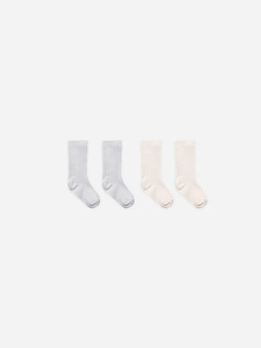 sock set || natural, cloud by Quincy Mae