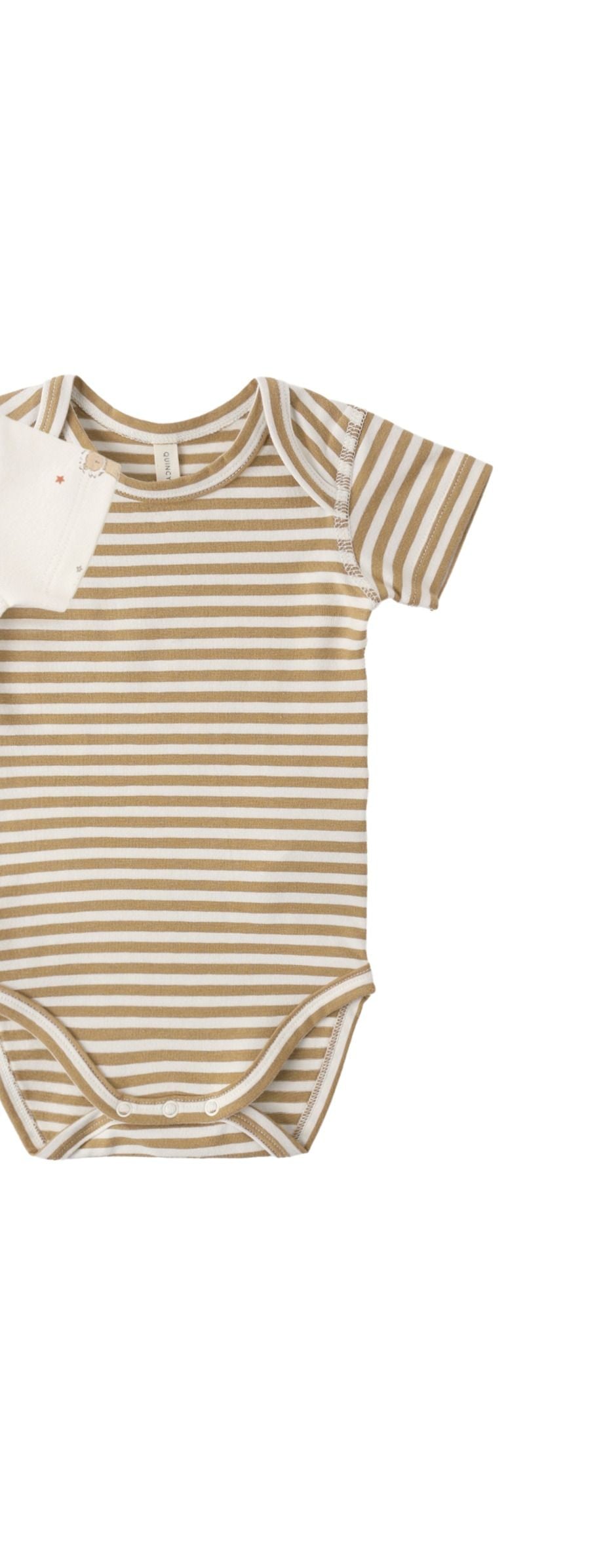 Short Sleeve Bodysuit || Honey Stripe by Quincy Mae