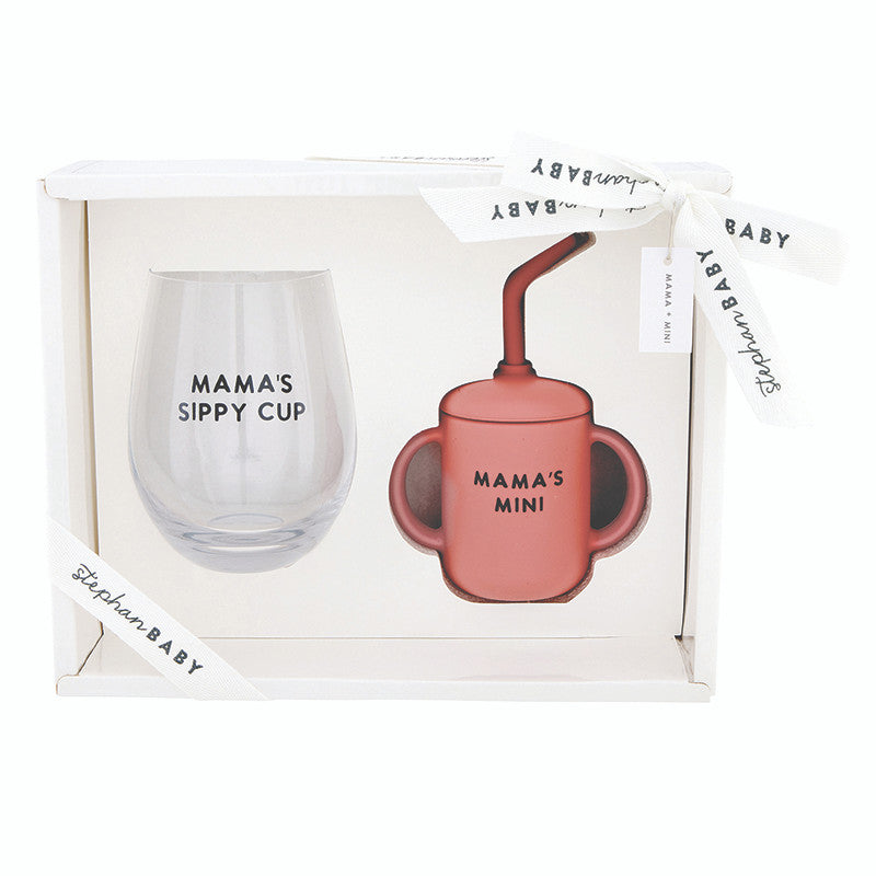 Wine Glass + Sippy Cup Set- Mama+Mini by Stephan Baby