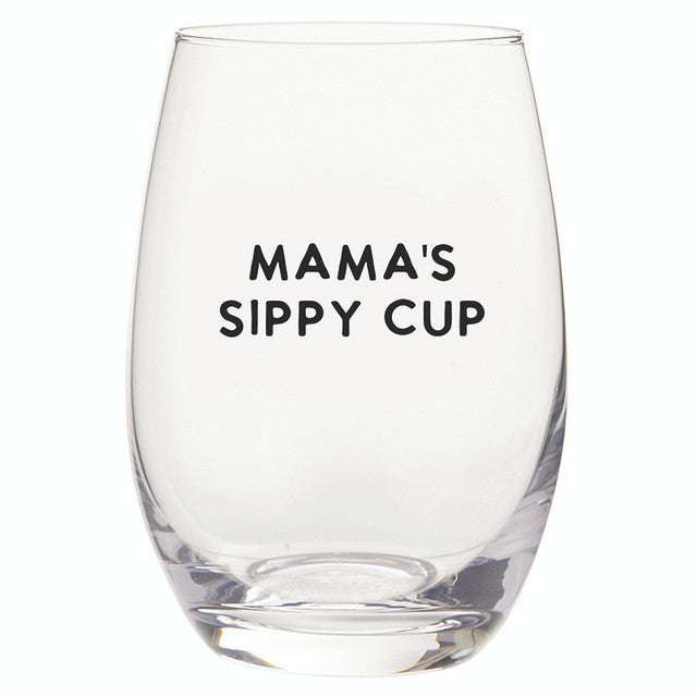 Wine Glass + Sippy Cup Set- Mama + Lil Man by Stephan Baby