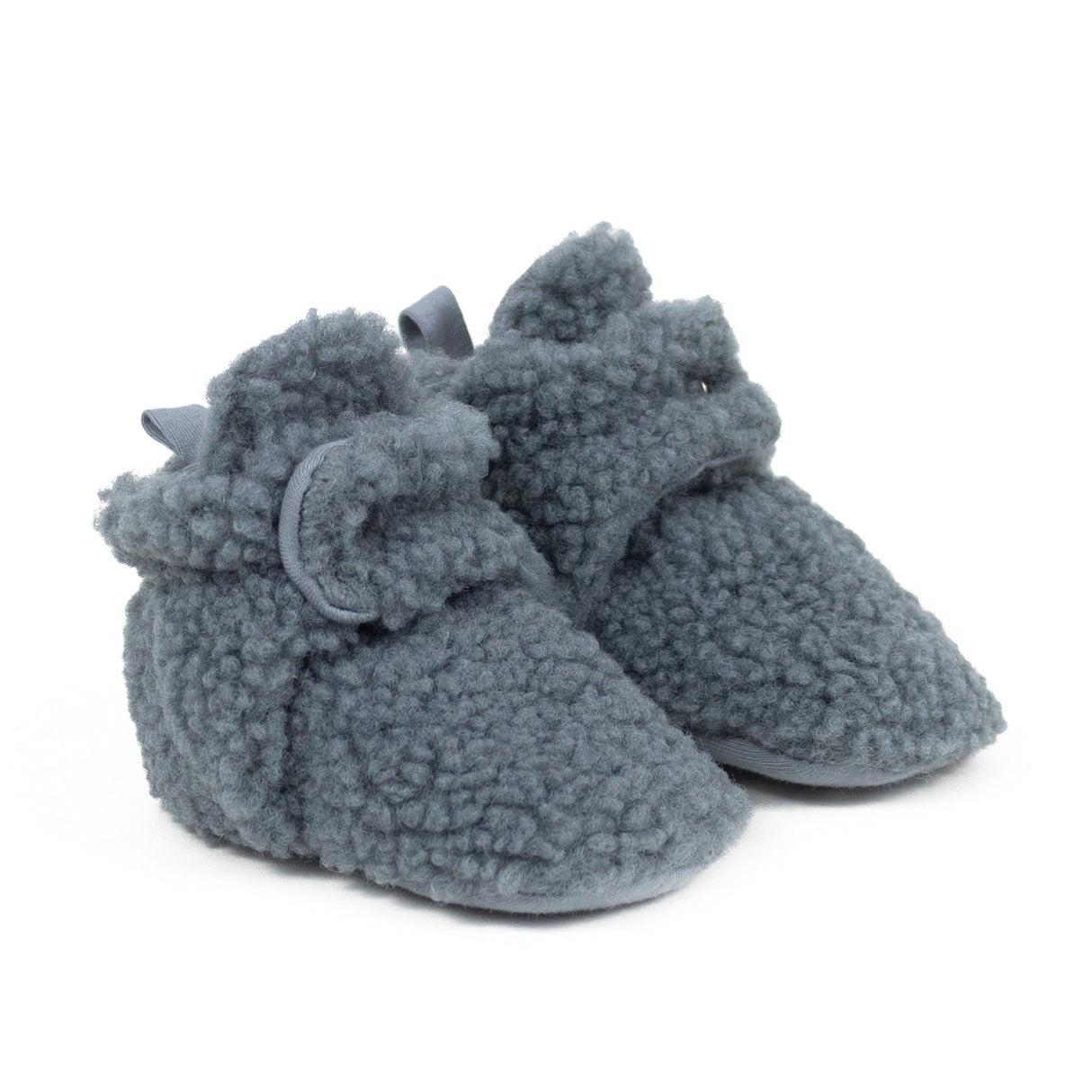 Sherpa Snap Booties Grey by Robeez