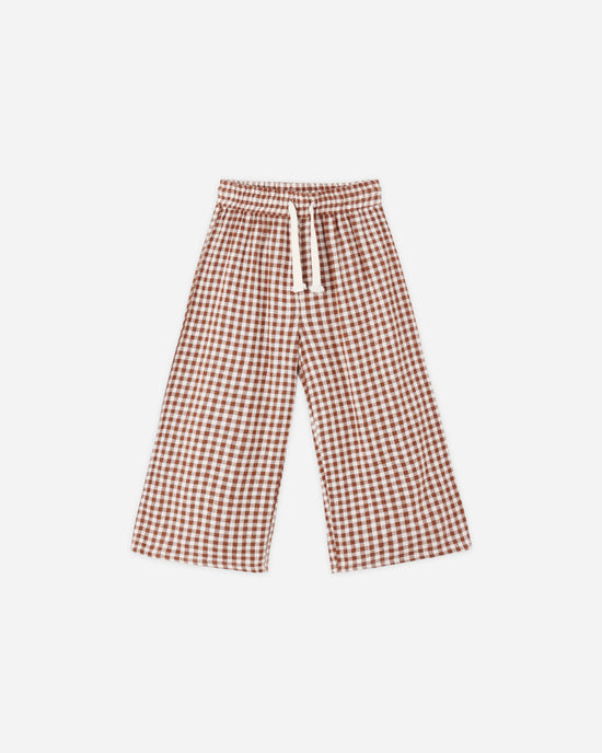 Wide Leg Pant || Brick Check by Rylee + Cru
