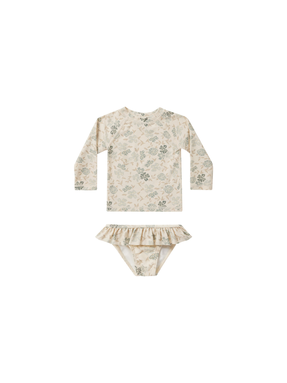 rash guard girls set || blue floral by Rylee + Cru