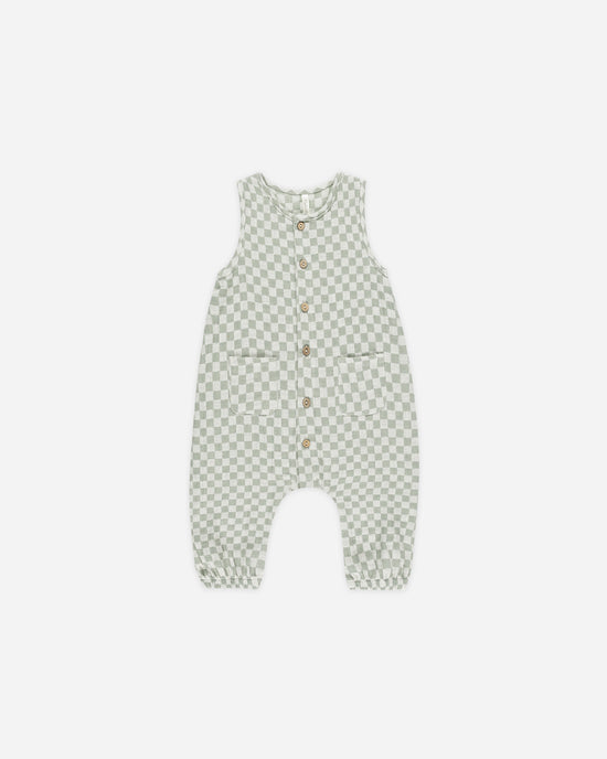 Woven Jumpsuit || Sage Check by Rylee + Cru