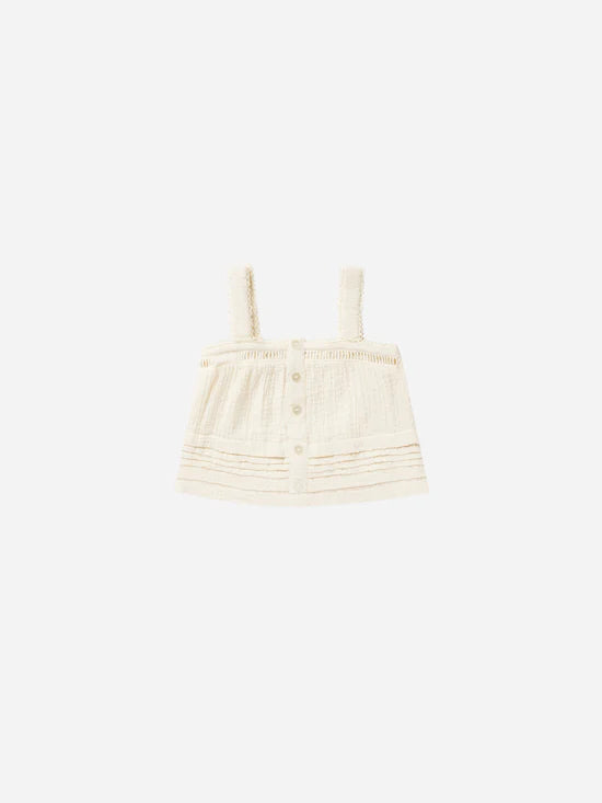 pleat tank || ivory by Rylee + Cru