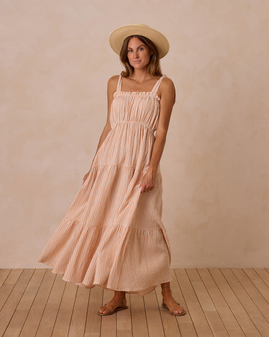 Delphina Dress | Grapefruit Stripe by Rylee + Cru