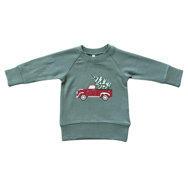 Raglan Sweatshirt- Christmas Truck by Babysprouts
