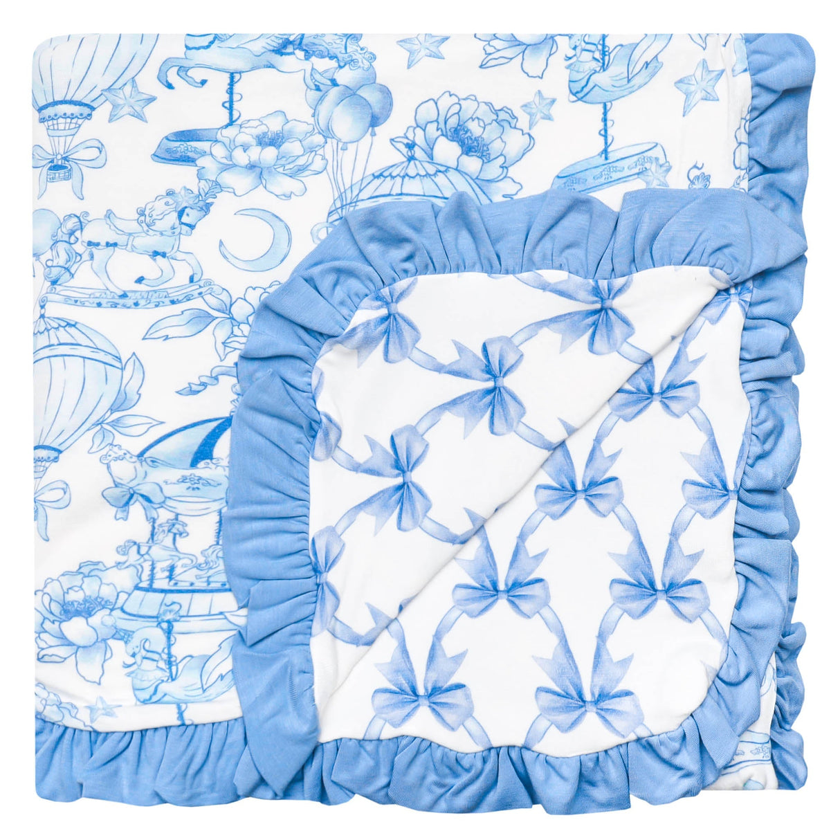 Bamboo Ruffled Three-Layer Quilt- Vintage Carnival by Copper Pearl
