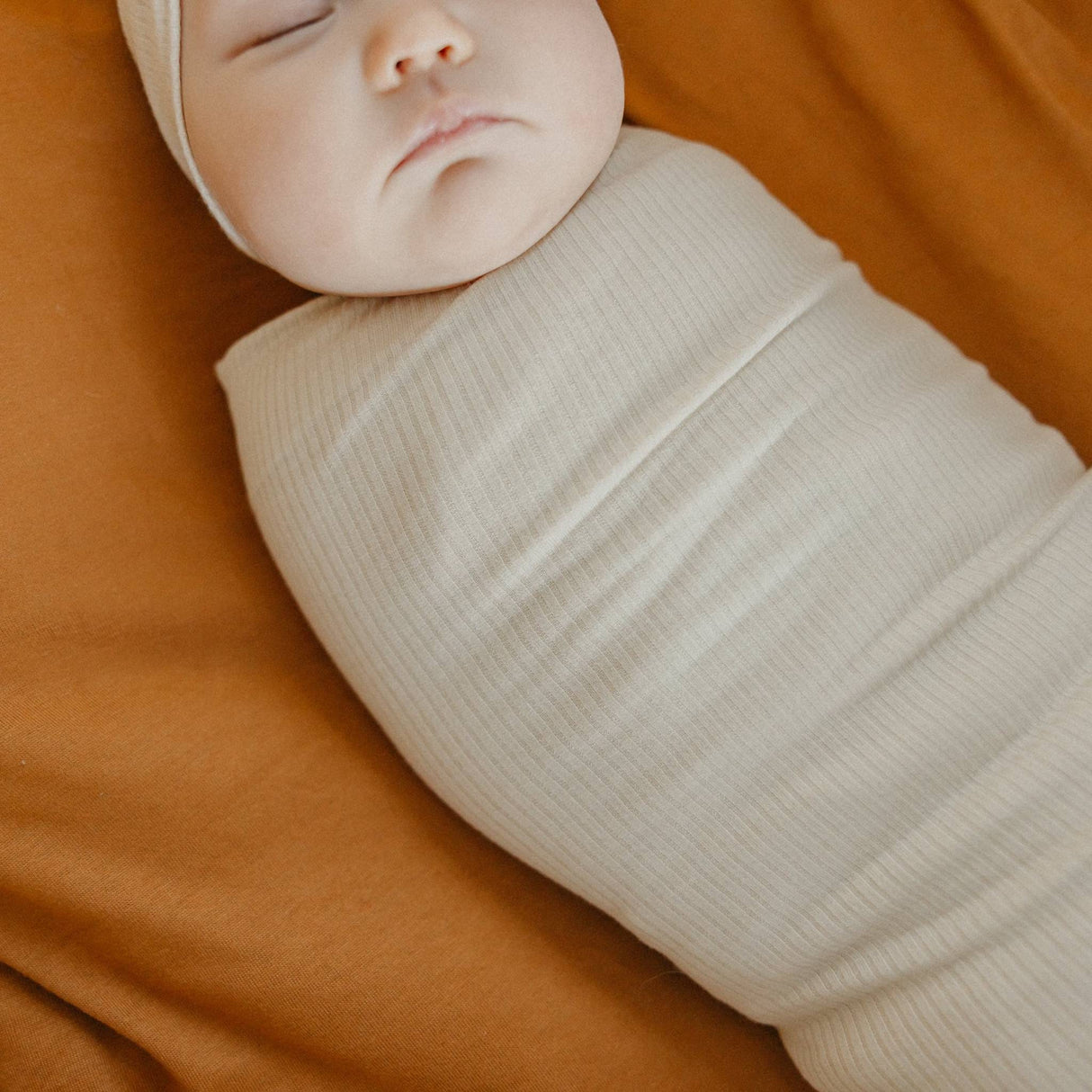 Rib Knit Swaddle Blanket- Moonstone by Copper Pearl