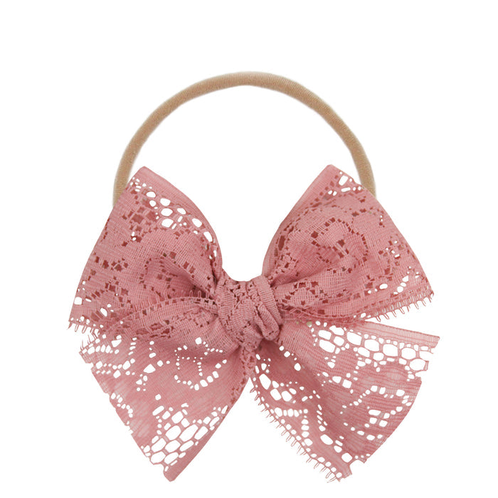 Lace Bow - Rose Headband by Lou Lou & Company