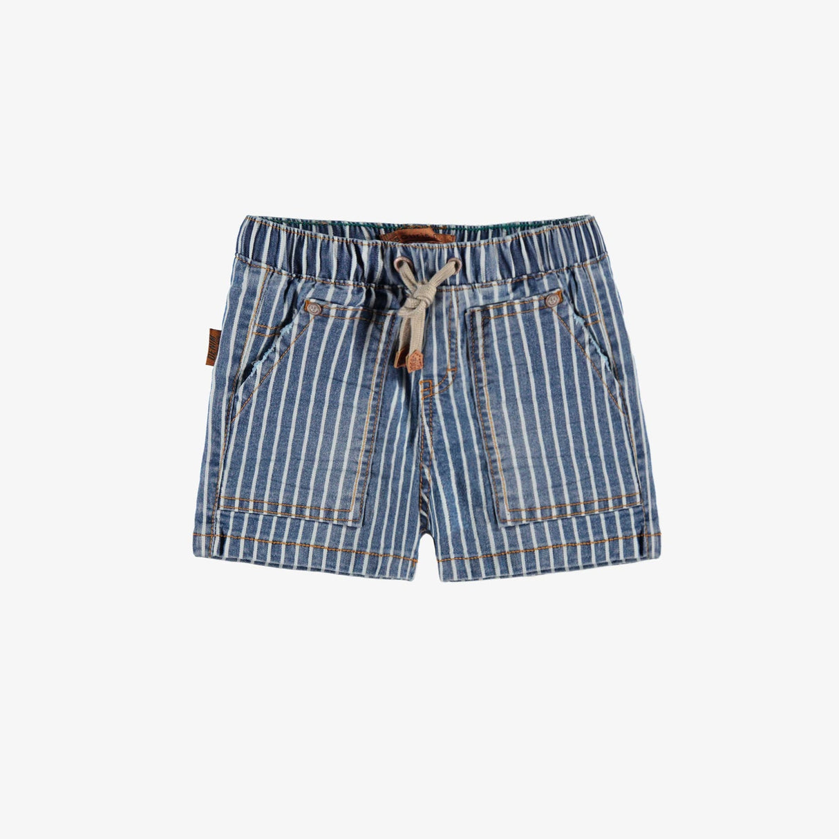 Striped Denim Shorts by Sourismini