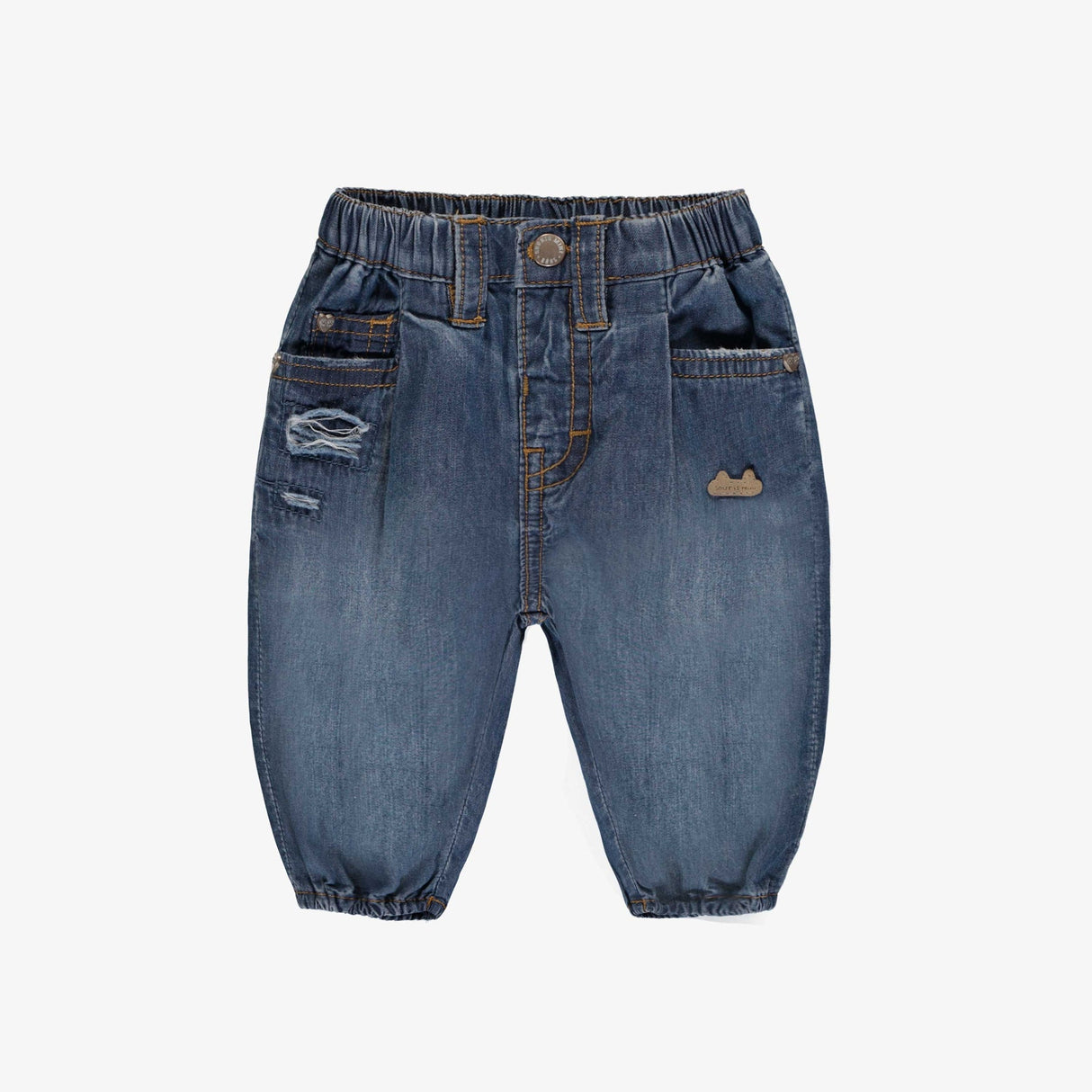 Blue Jeans with Worn Effect by Souris Mini