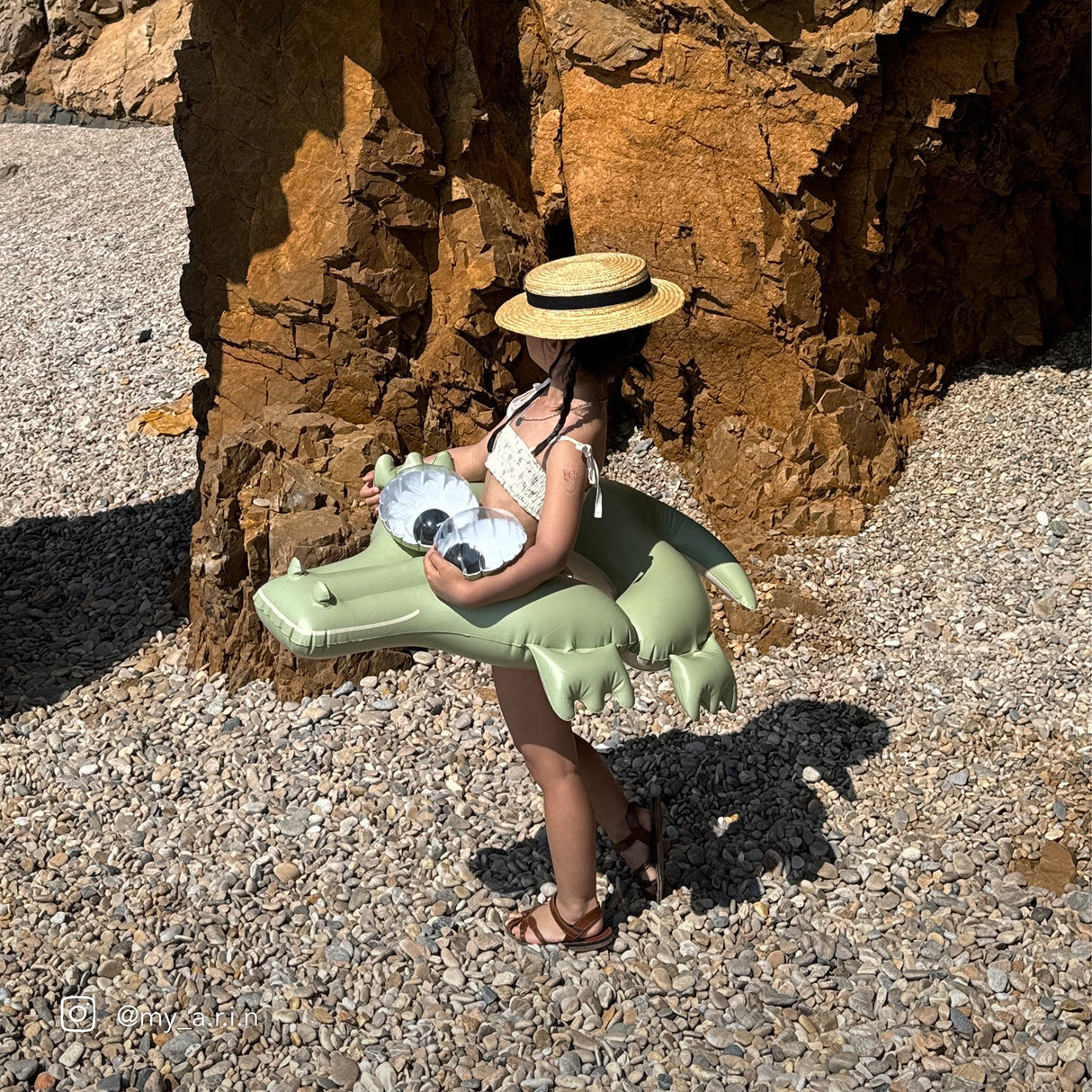 Kids Tube Pool Ring- Cookie the Croc Khaki by Sunnylife