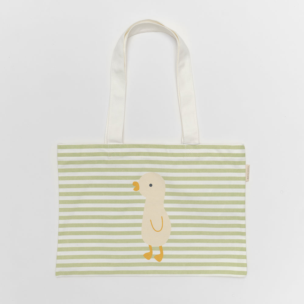 Canvas Beach Bag- Duck Sage Stripe by Sunnylife