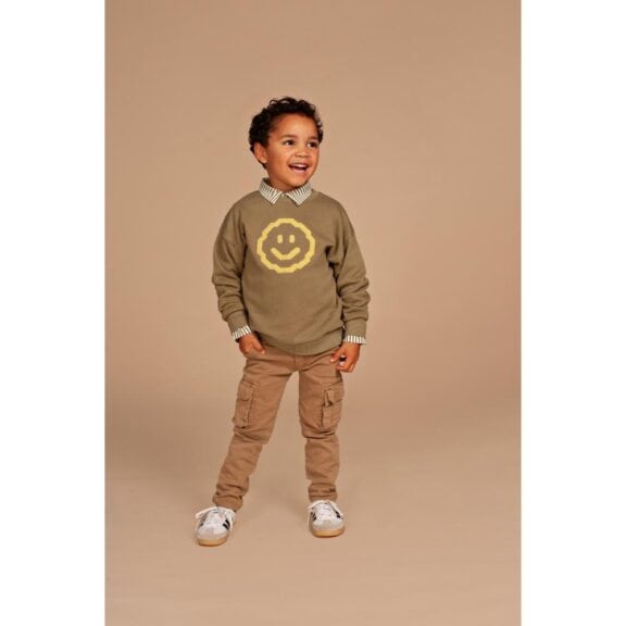 Boys Sweatshirt- Army Smiley by Stains & Stories