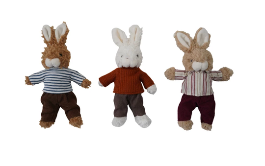 Plush Bunny in Clothes by Creative Co-Op