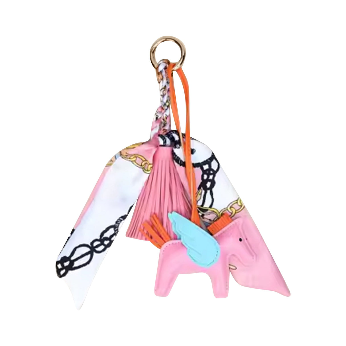 Faux Leather Horse Charm w/ Scarf - Pink by Malibu Sugar