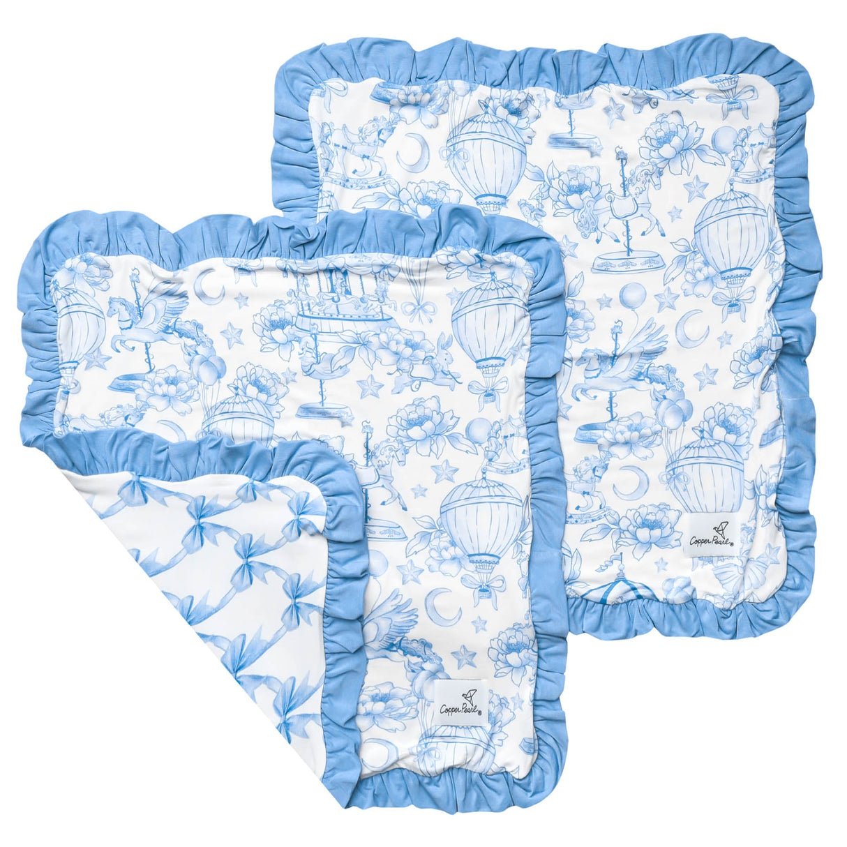 Bamboo Ruffled Three-Layer Lovey Set- Vintage Carnival by Copper Pearl