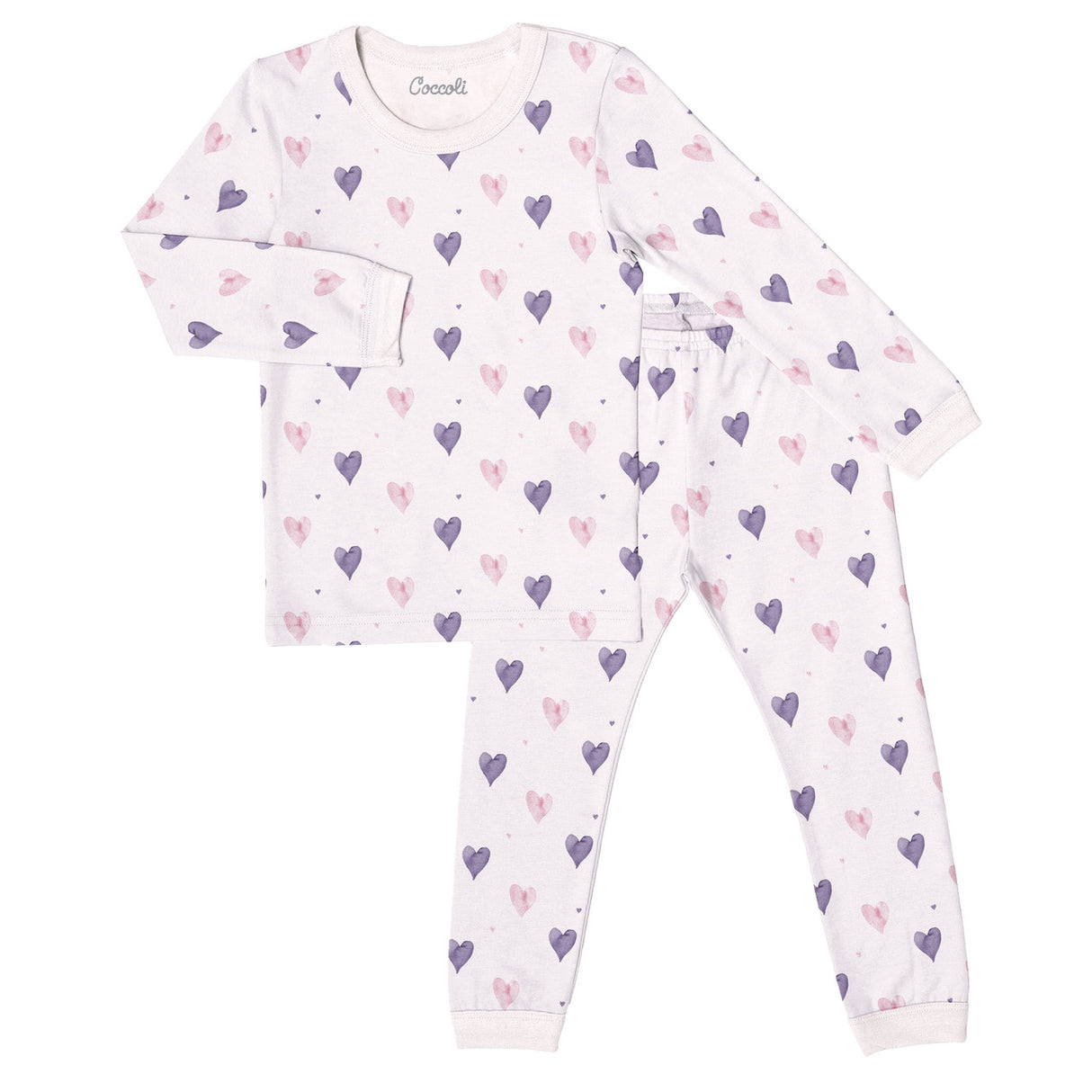 Long Sleeve Modal Pajama- Hearts by Coccoli