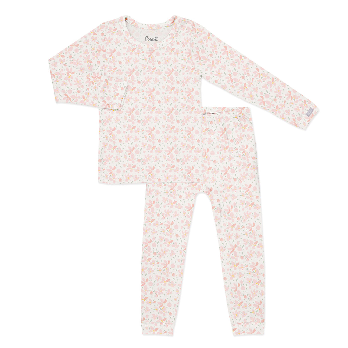 Girls L/S Modal Pyjama- Floral on Cream by Coccoli