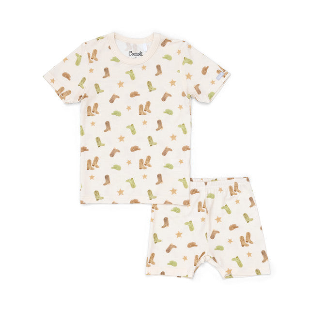 Boys S/S Modal Pyjama- Cowboy Boots by Coccoli