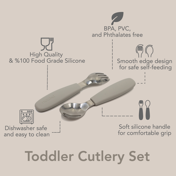 Toddler Cutlery Set -Light Storm by noüka