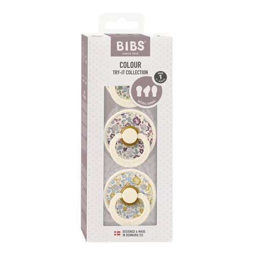 BIBS x LIBERTY Baby Pacifiers Try-It Collection 3 Pack Eloise- Ivory by Bibs