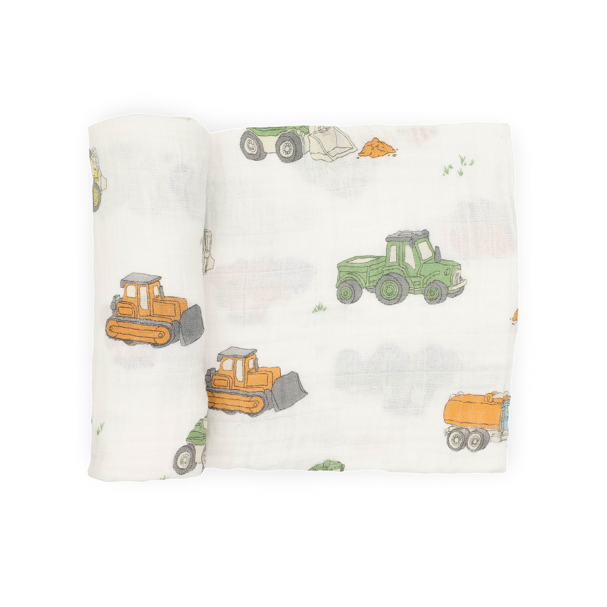 Cotton Muslin Swaddle Blanket - Work Trucks by Little Unicorn