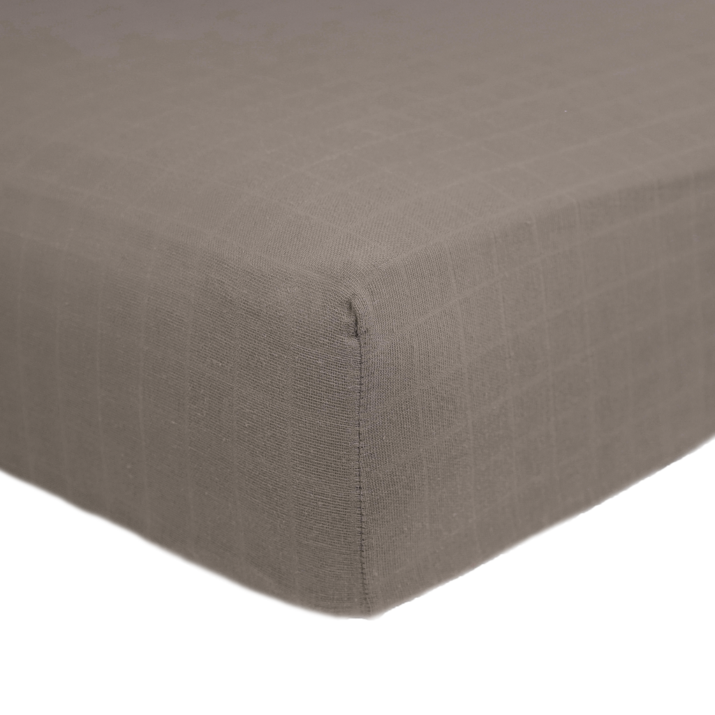 Cotton Muslin Crib Sheet - Mocha by Little Unicorn