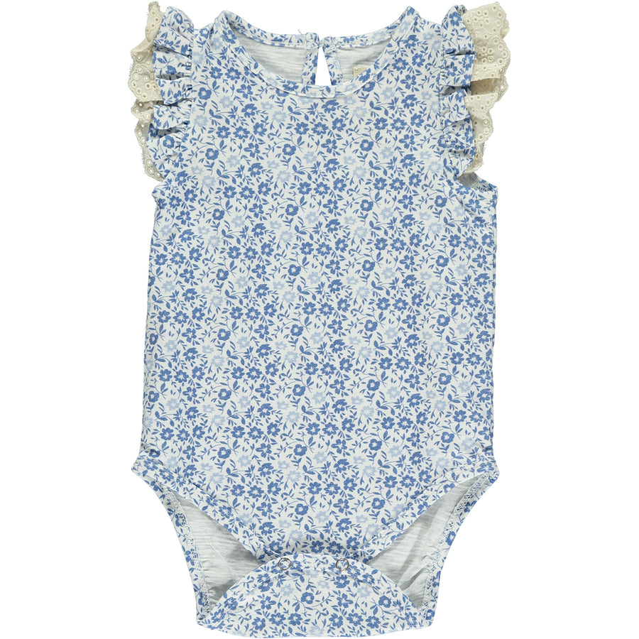 Amber Onesie in Blue Ditsy Floral by Vignette
