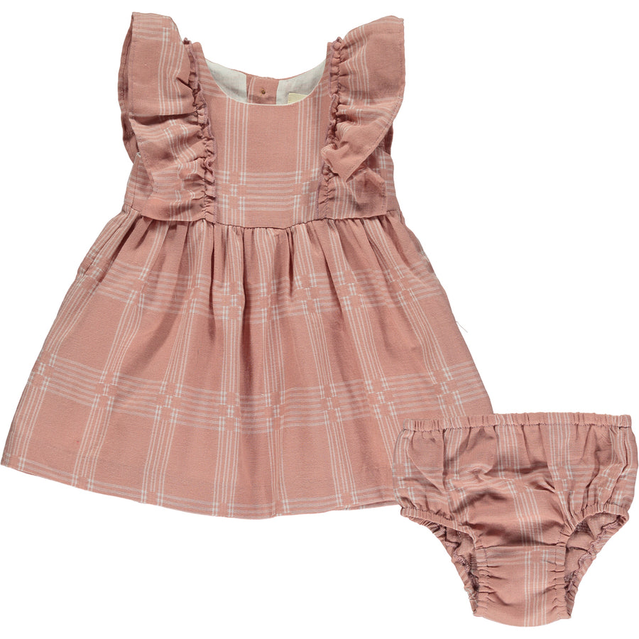Michele Ruffle Set in Rose Plaid Gauze by Vignette