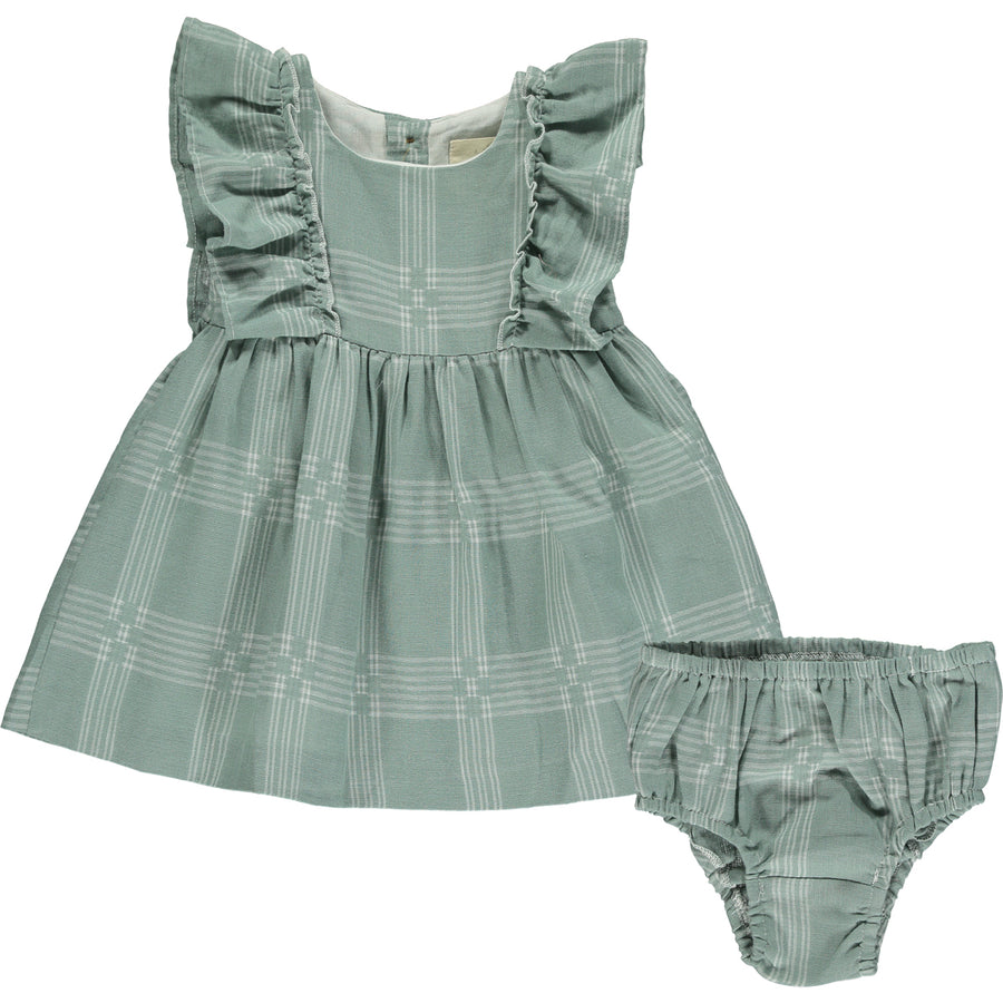 Michele Ruffle Set in Green Plaid by Vignette