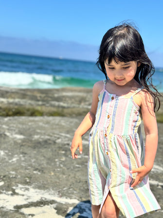 Brooklyn Dress in Aqua Pink Stripe by Vignette