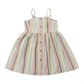 Brooklyn Dress in Aqua Pink Stripe by Vignette