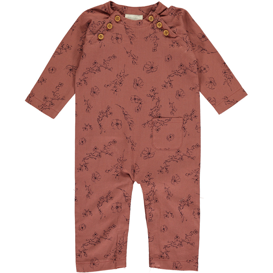 Jojo Pocket Romper in Rust Floral by Vignette