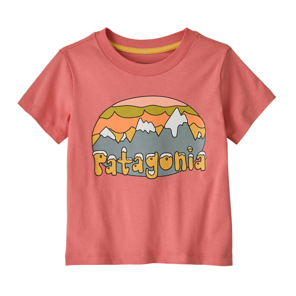 Baby Fitz Roy Flurries T-Shirt - Peak Pink by Patagonia