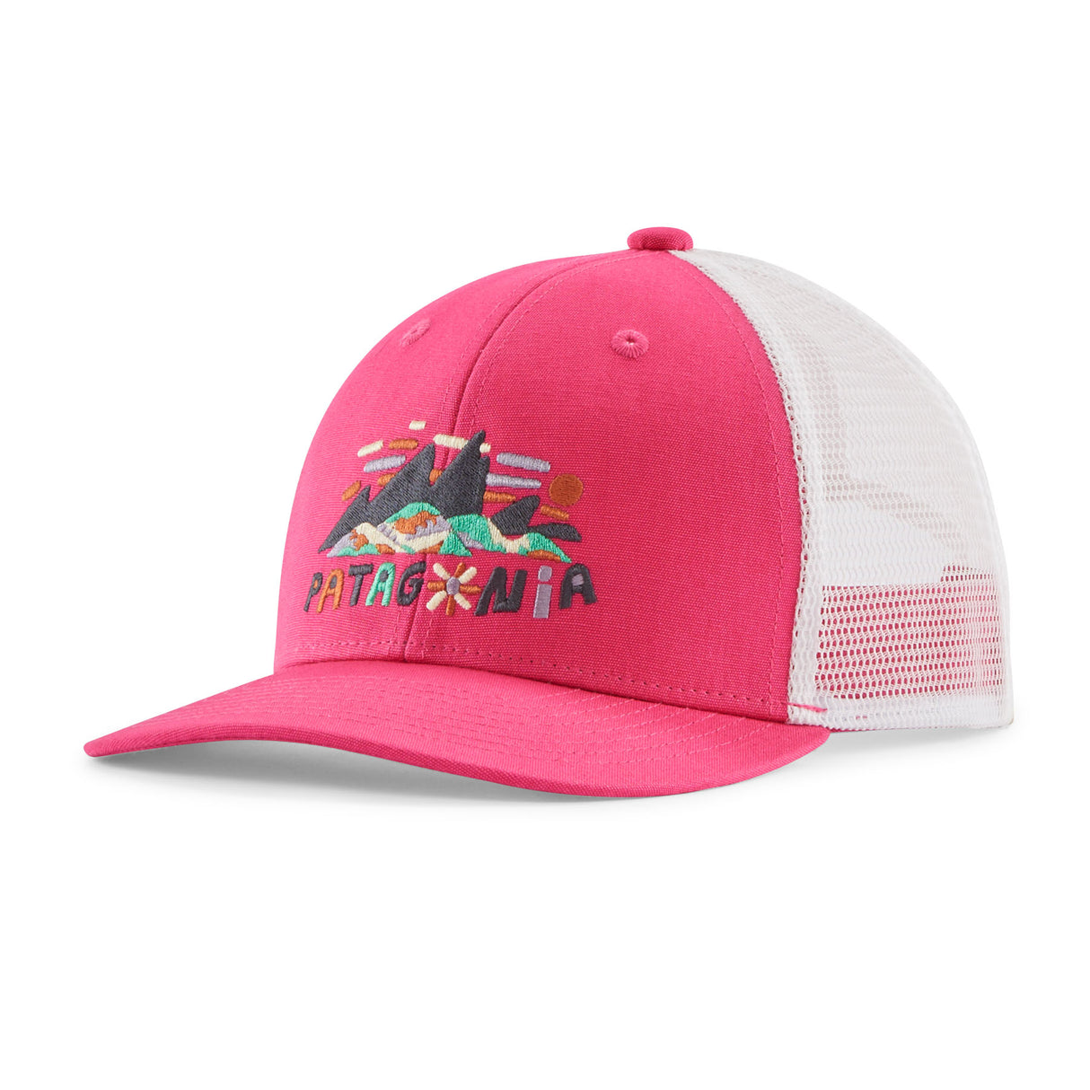 Kids' Trucker Hat - Fitz Roy Superbloom: Luminous Pink by Patagonia