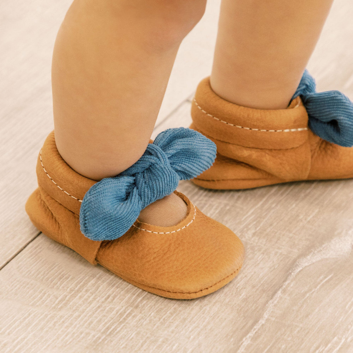 Corduroy Cowgirl Knotted Bow Baby Shoe by Freshly Picked