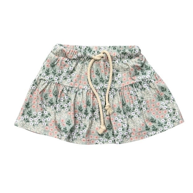 Skort- Aqua Grey Floral by Babysprouts